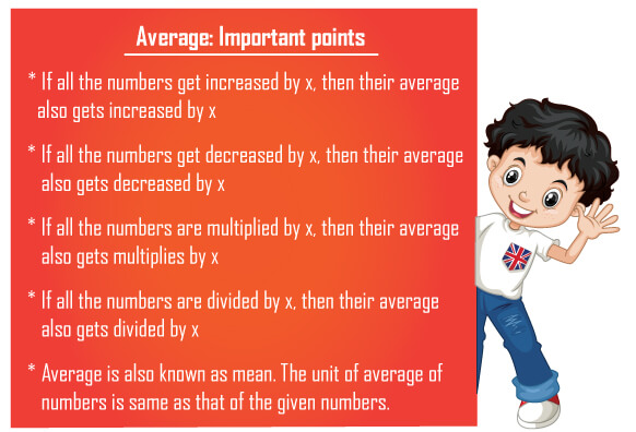 Average properties, definition of average, Average in mathematics, Average Formula, Average examples, Average questions, tips and tricks to solve aver